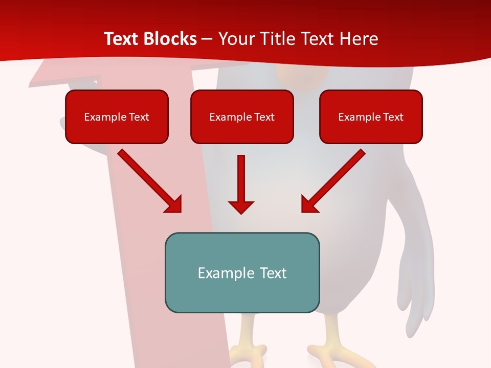 A Blue Bird Holding A Red Arrow On A White Background PowerPoint Template