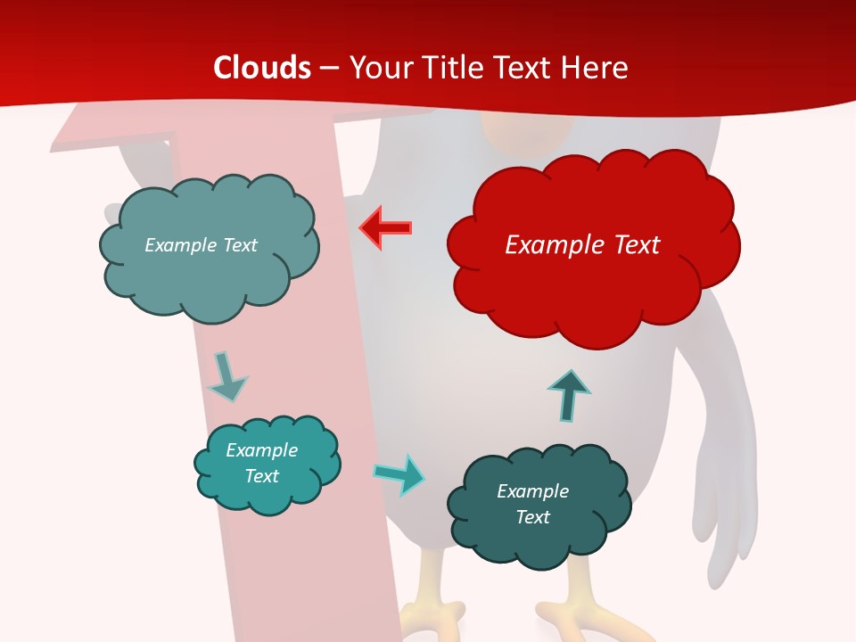 A Blue Bird Holding A Red Arrow On A White Background PowerPoint Template