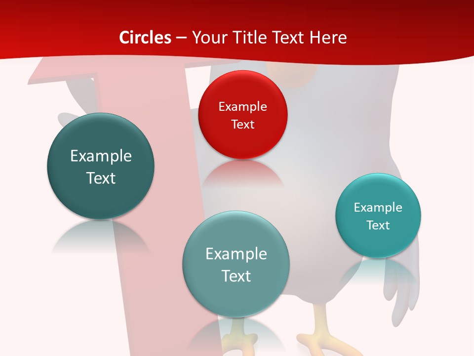 A Blue Bird Holding A Red Arrow On A White Background PowerPoint Template