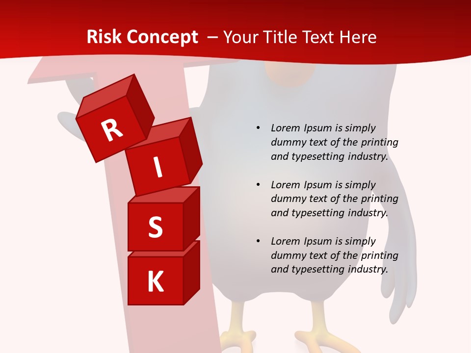 A Blue Bird Holding A Red Arrow On A White Background PowerPoint Template