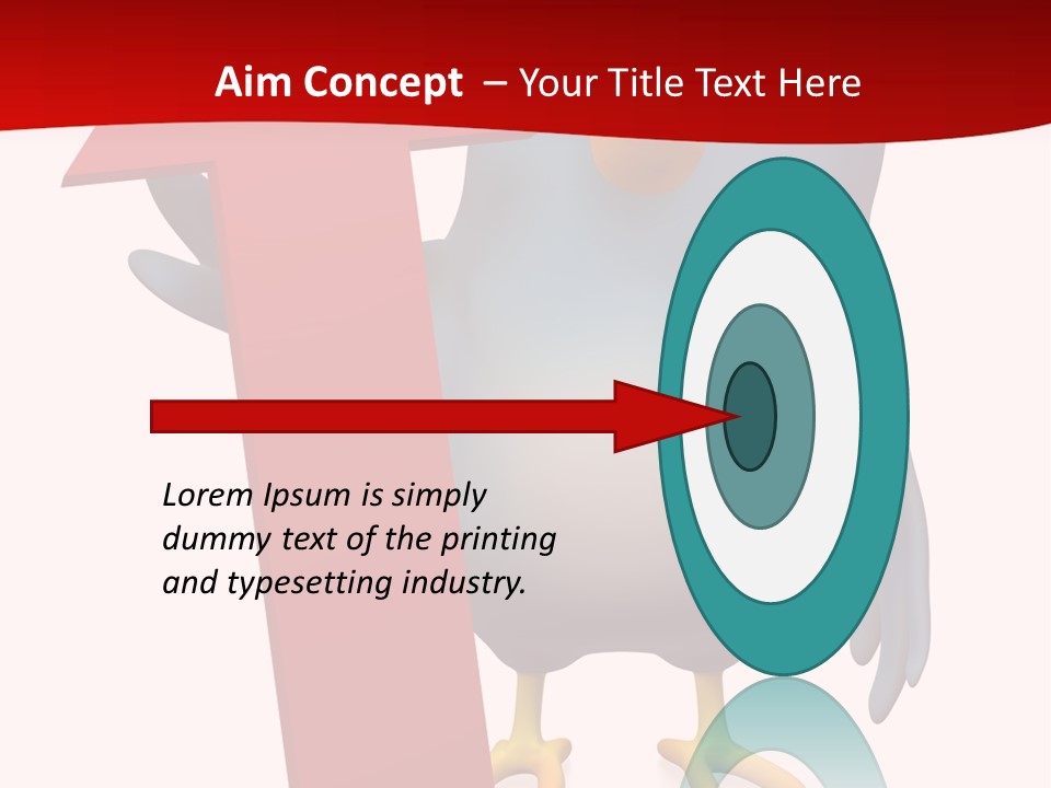 A Blue Bird Holding A Red Arrow On A White Background PowerPoint Template