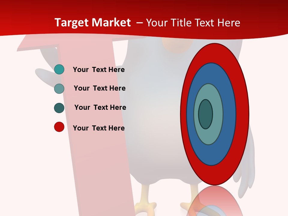 A Blue Bird Holding A Red Arrow On A White Background PowerPoint Template