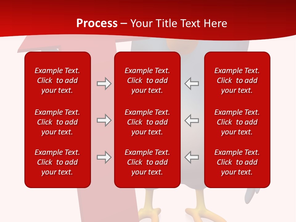A Blue Bird Holding A Red Arrow On A White Background PowerPoint Template
