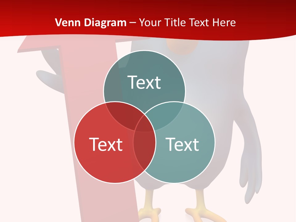 A Blue Bird Holding A Red Arrow On A White Background PowerPoint Template