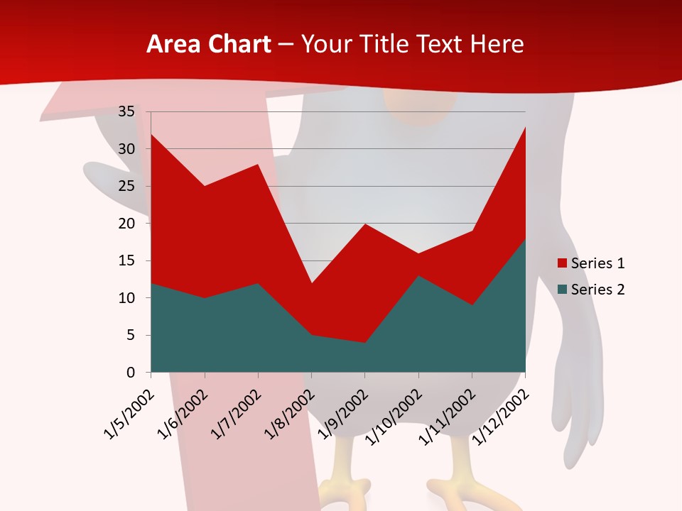 A Blue Bird Holding A Red Arrow On A White Background PowerPoint Template