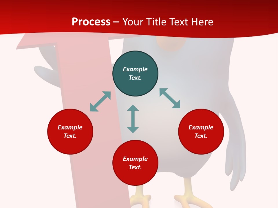 A Blue Bird Holding A Red Arrow On A White Background PowerPoint Template