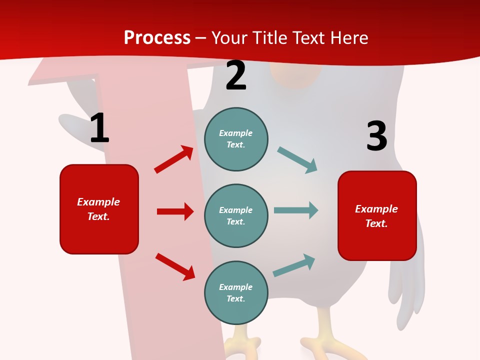 A Blue Bird Holding A Red Arrow On A White Background PowerPoint Template