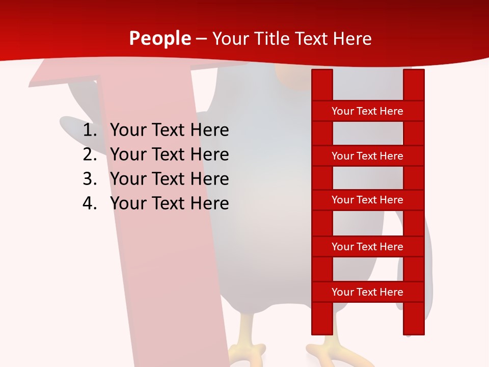 A Blue Bird Holding A Red Arrow On A White Background PowerPoint Template