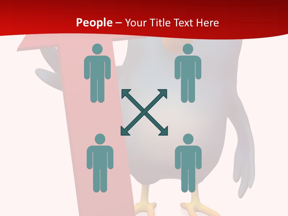 A Blue Bird Holding A Red Arrow On A White Background PowerPoint Template