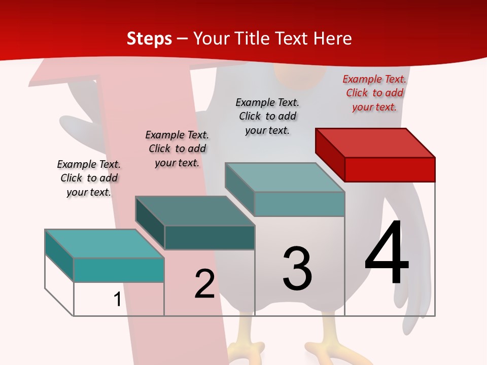 A Blue Bird Holding A Red Arrow On A White Background PowerPoint Template