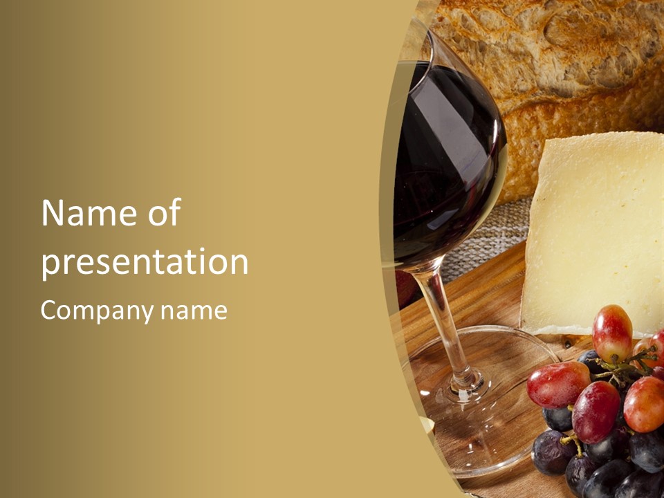 Cheese Cork Glass PowerPoint Template