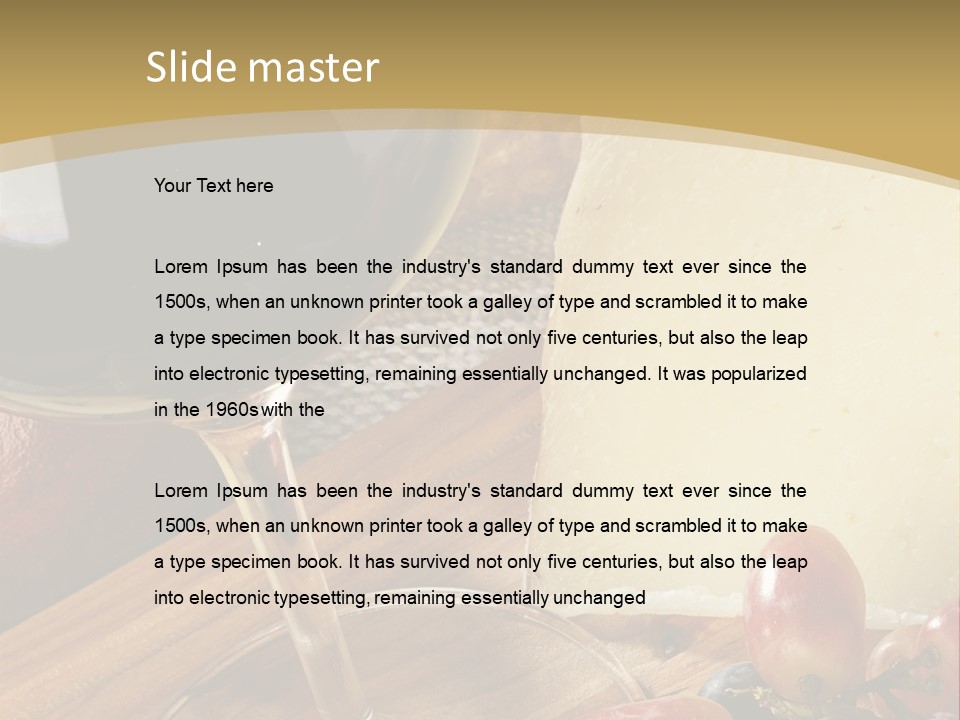 Cheese Cork Glass PowerPoint Template