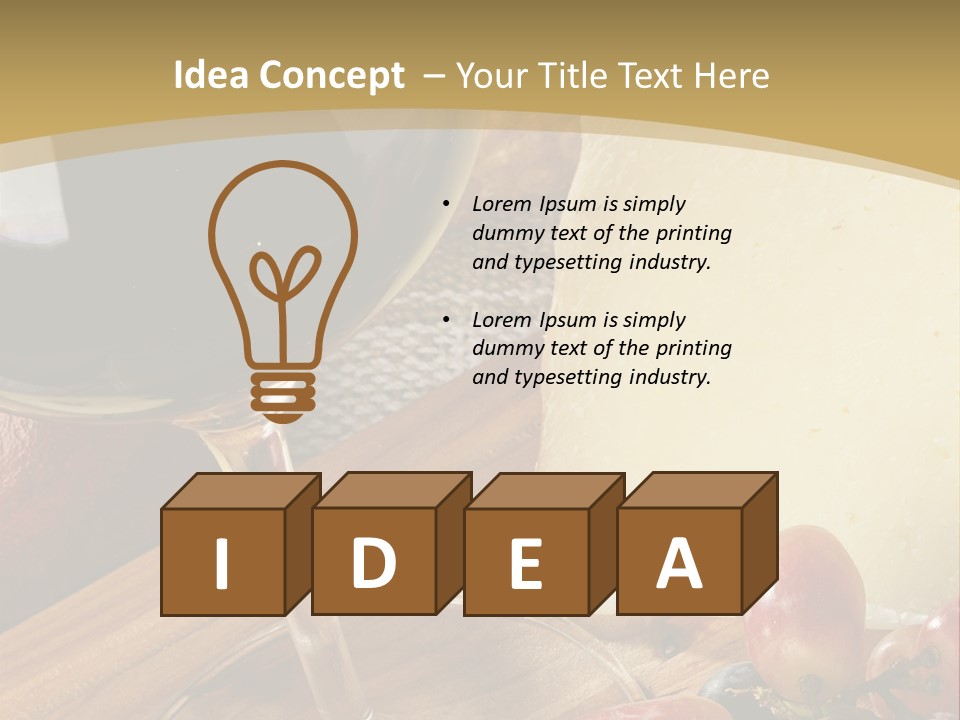 Cheese Cork Glass PowerPoint Template