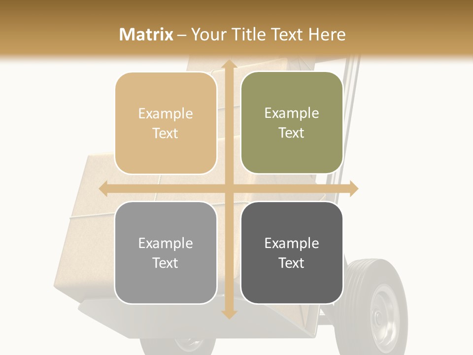 A Cart With Boxes On It And A White Background PowerPoint Template