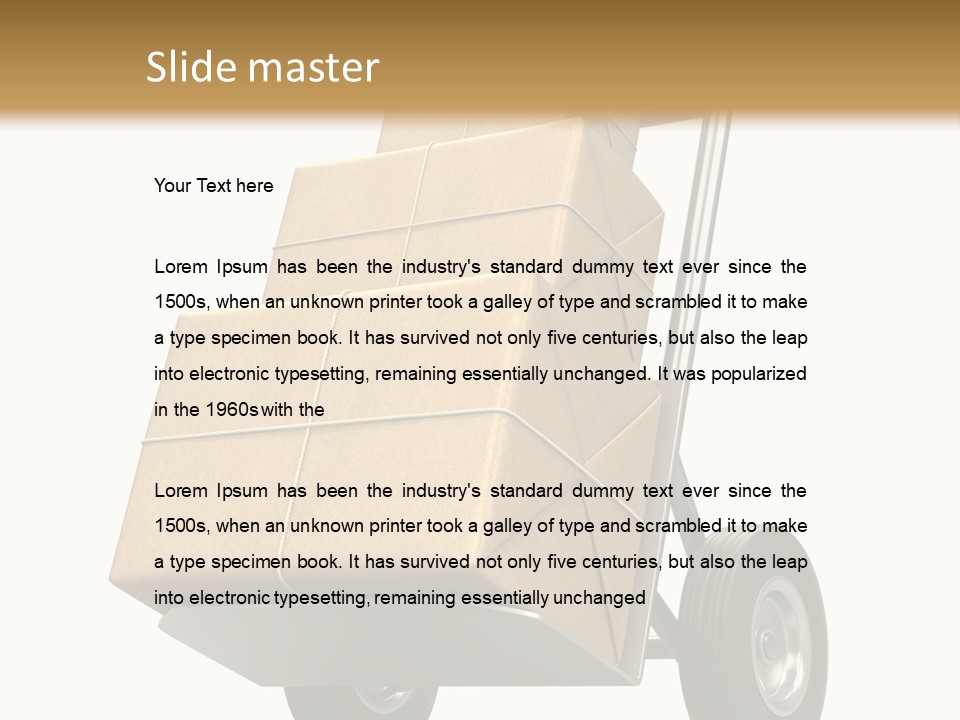 A Cart With Boxes On It And A White Background PowerPoint Template