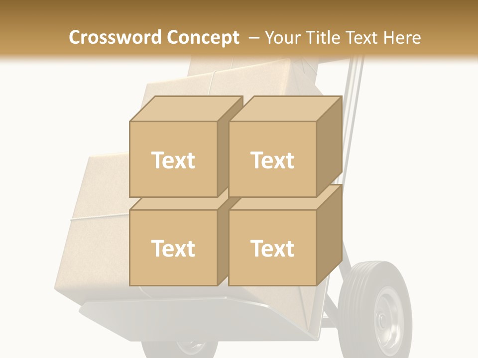 A Cart With Boxes On It And A White Background PowerPoint Template