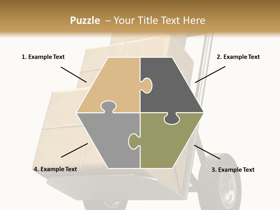 A Cart With Boxes On It And A White Background PowerPoint Template