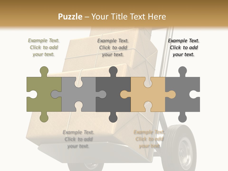 A Cart With Boxes On It And A White Background PowerPoint Template