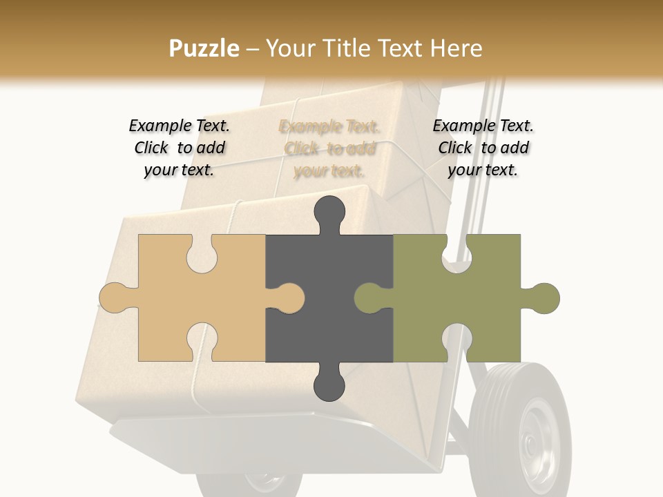 A Cart With Boxes On It And A White Background PowerPoint Template