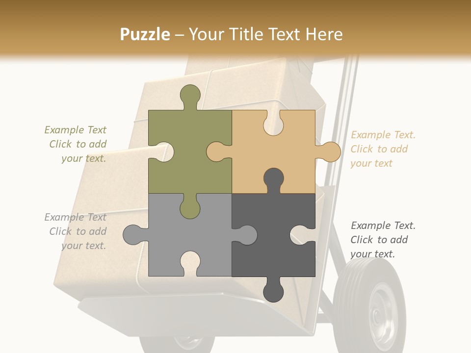 A Cart With Boxes On It And A White Background PowerPoint Template