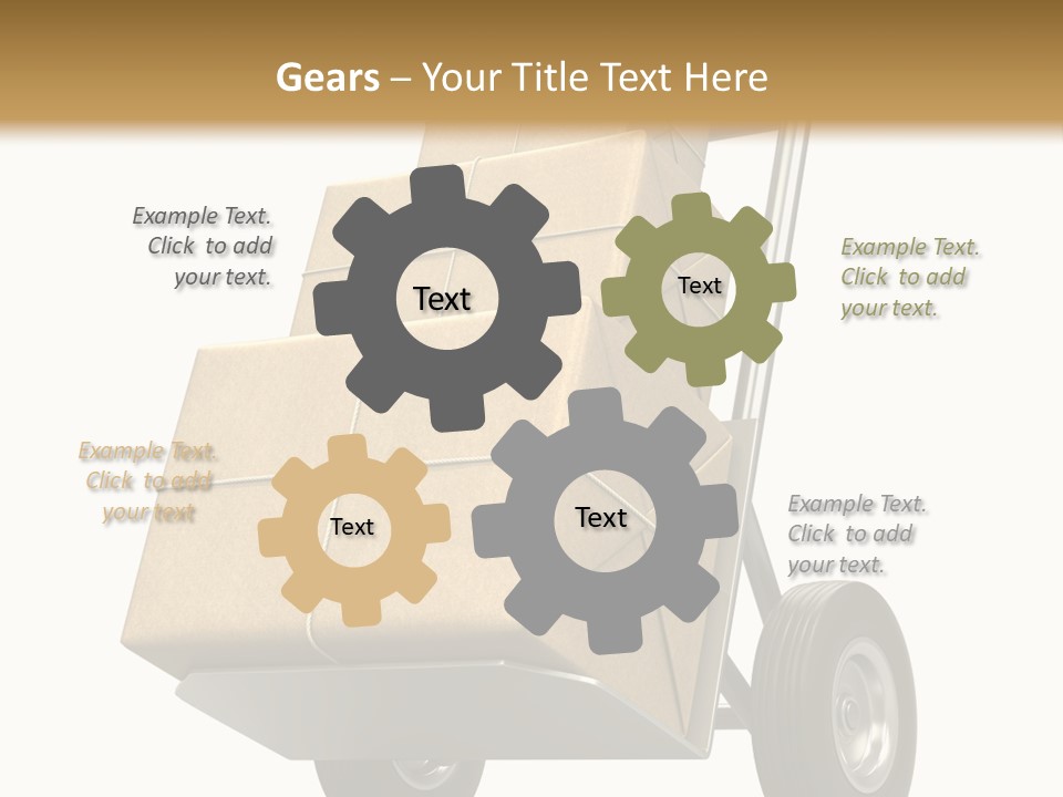 A Cart With Boxes On It And A White Background PowerPoint Template