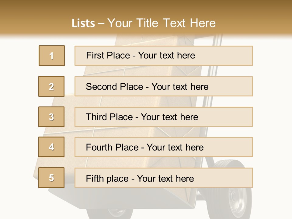 A Cart With Boxes On It And A White Background PowerPoint Template
