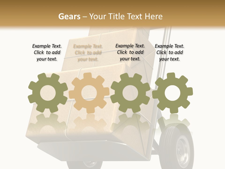 A Cart With Boxes On It And A White Background PowerPoint Template