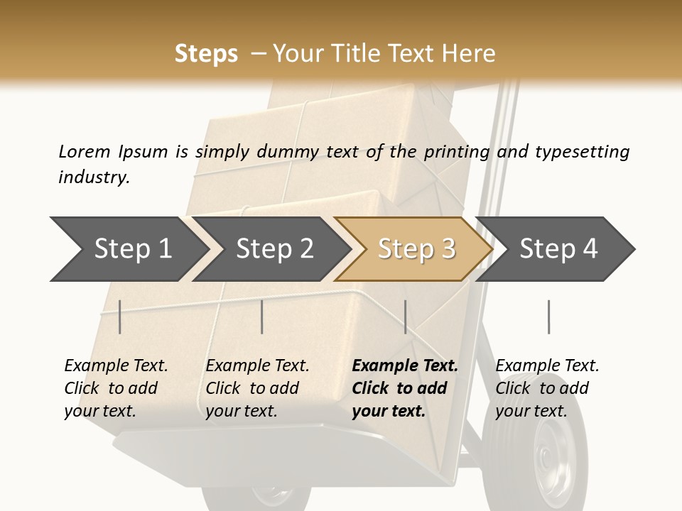 A Cart With Boxes On It And A White Background PowerPoint Template