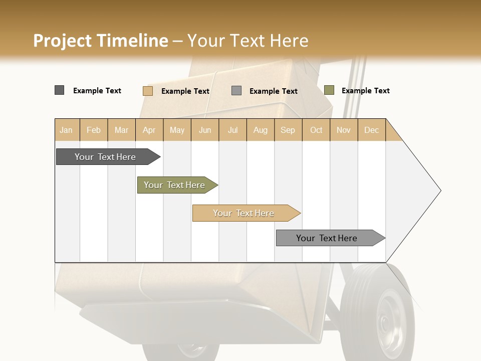 A Cart With Boxes On It And A White Background PowerPoint Template