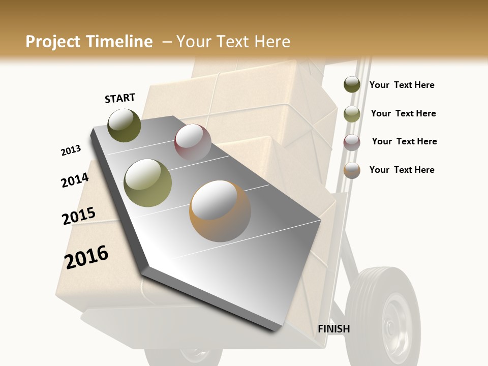 A Cart With Boxes On It And A White Background PowerPoint Template