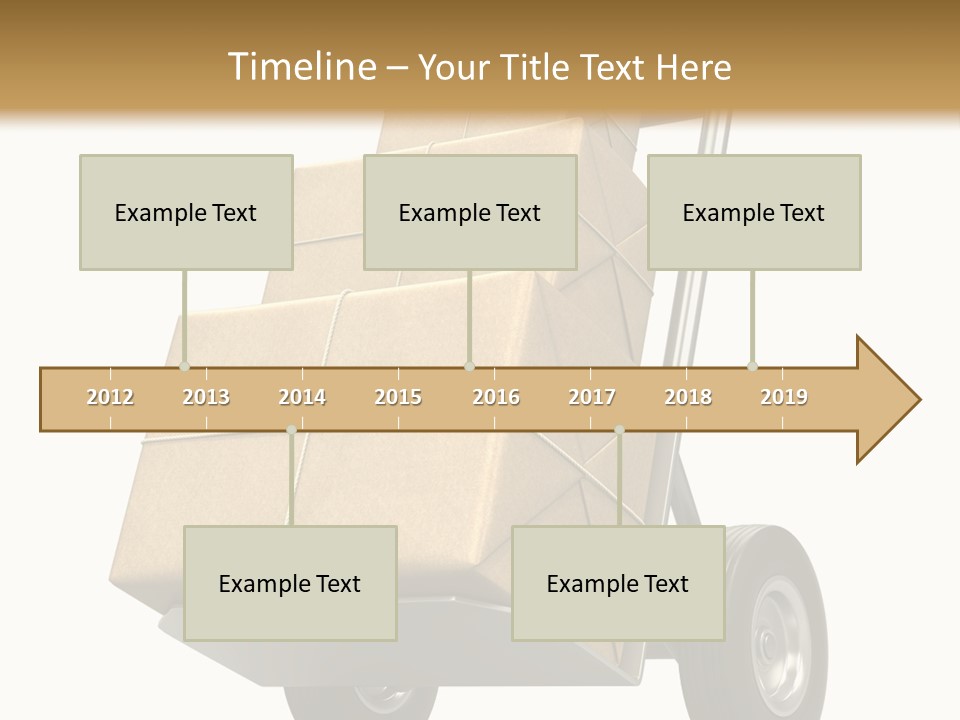 A Cart With Boxes On It And A White Background PowerPoint Template