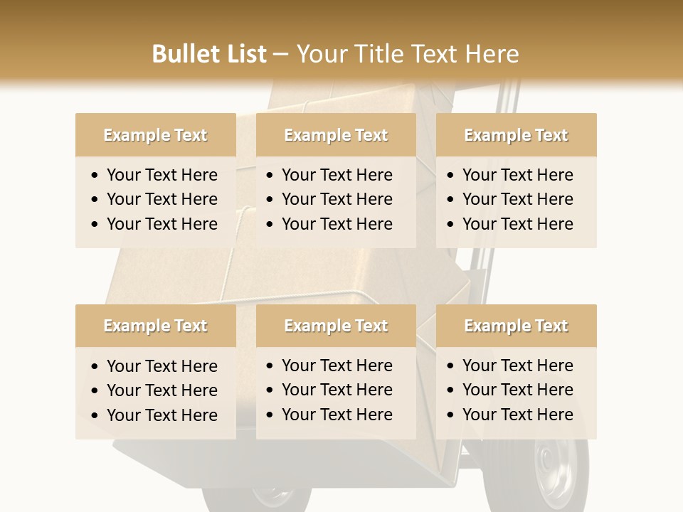 A Cart With Boxes On It And A White Background PowerPoint Template