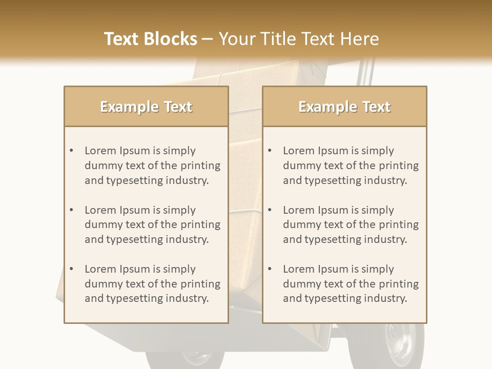 A Cart With Boxes On It And A White Background PowerPoint Template