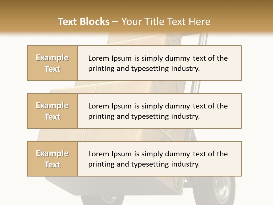 A Cart With Boxes On It And A White Background PowerPoint Template