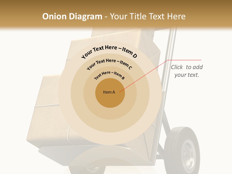 A Cart With Boxes On It And A White Background PowerPoint Template