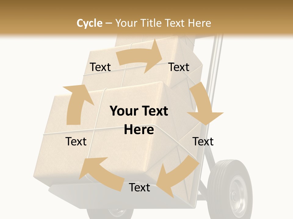 A Cart With Boxes On It And A White Background PowerPoint Template