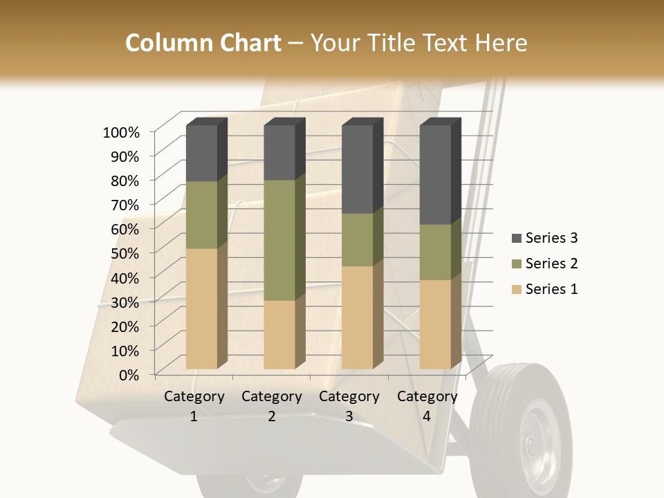 A Cart With Boxes On It And A White Background PowerPoint Template