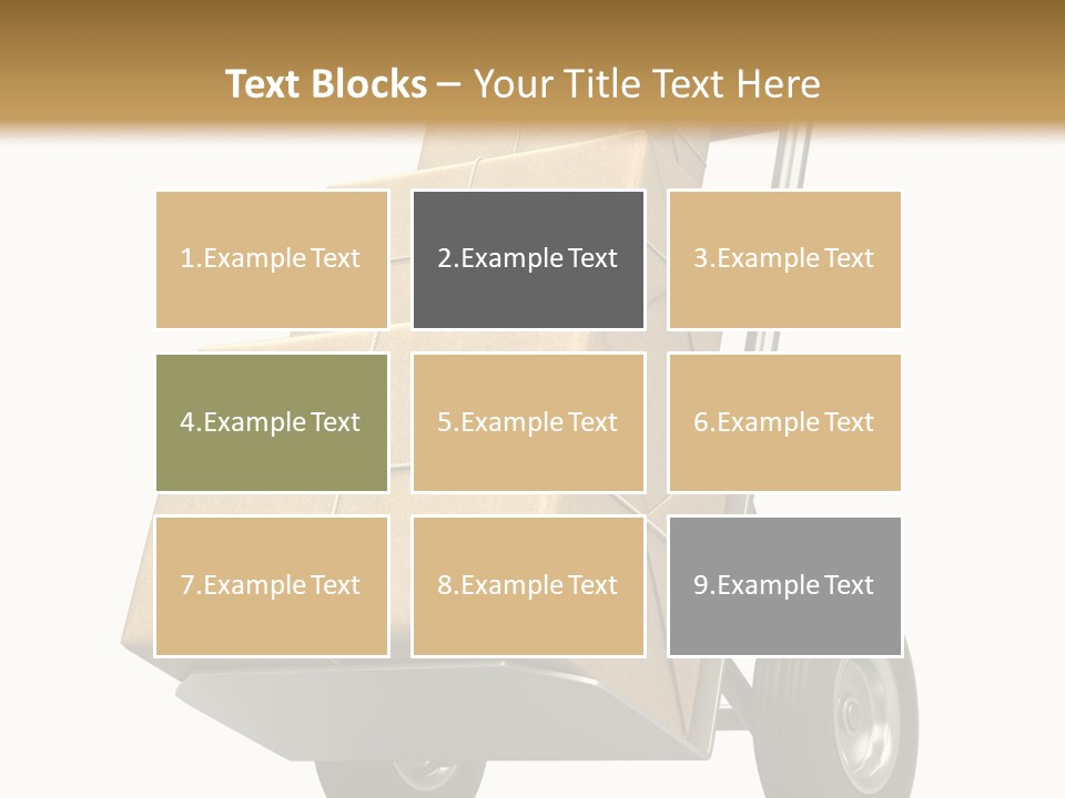 A Cart With Boxes On It And A White Background PowerPoint Template
