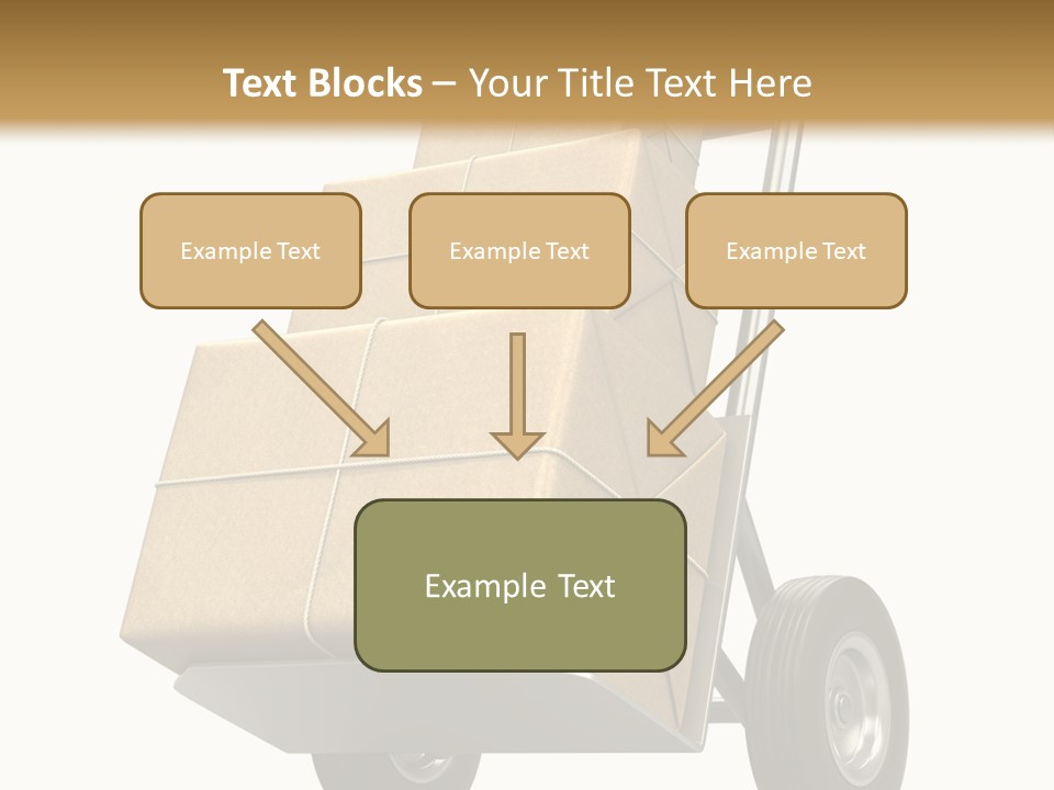 A Cart With Boxes On It And A White Background PowerPoint Template