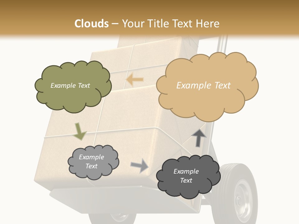A Cart With Boxes On It And A White Background PowerPoint Template