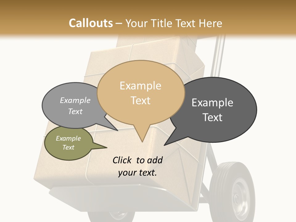 A Cart With Boxes On It And A White Background PowerPoint Template