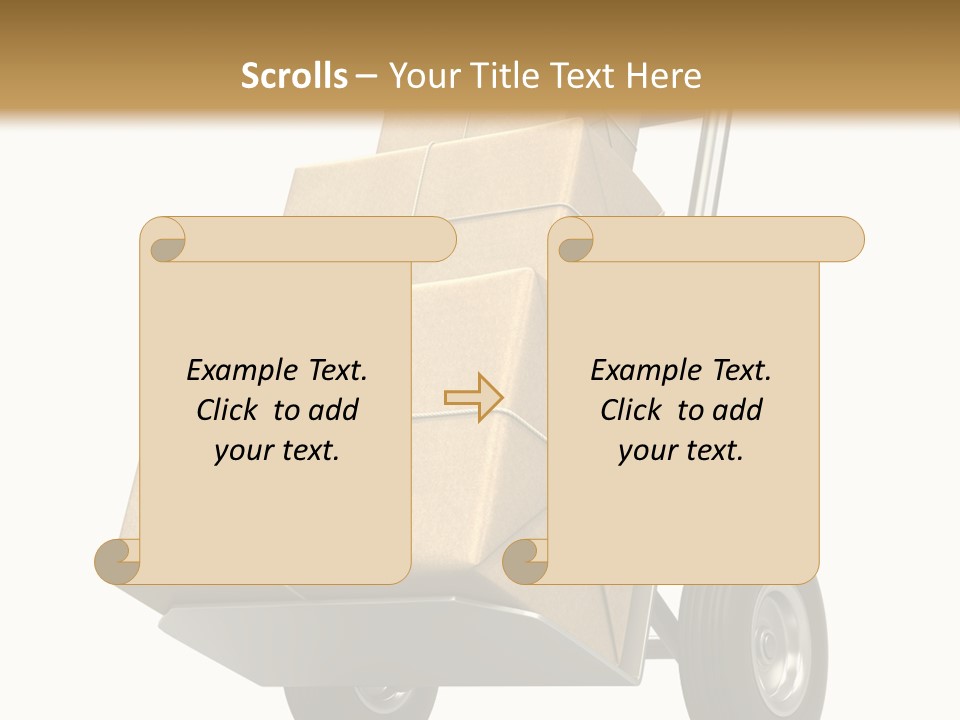A Cart With Boxes On It And A White Background PowerPoint Template