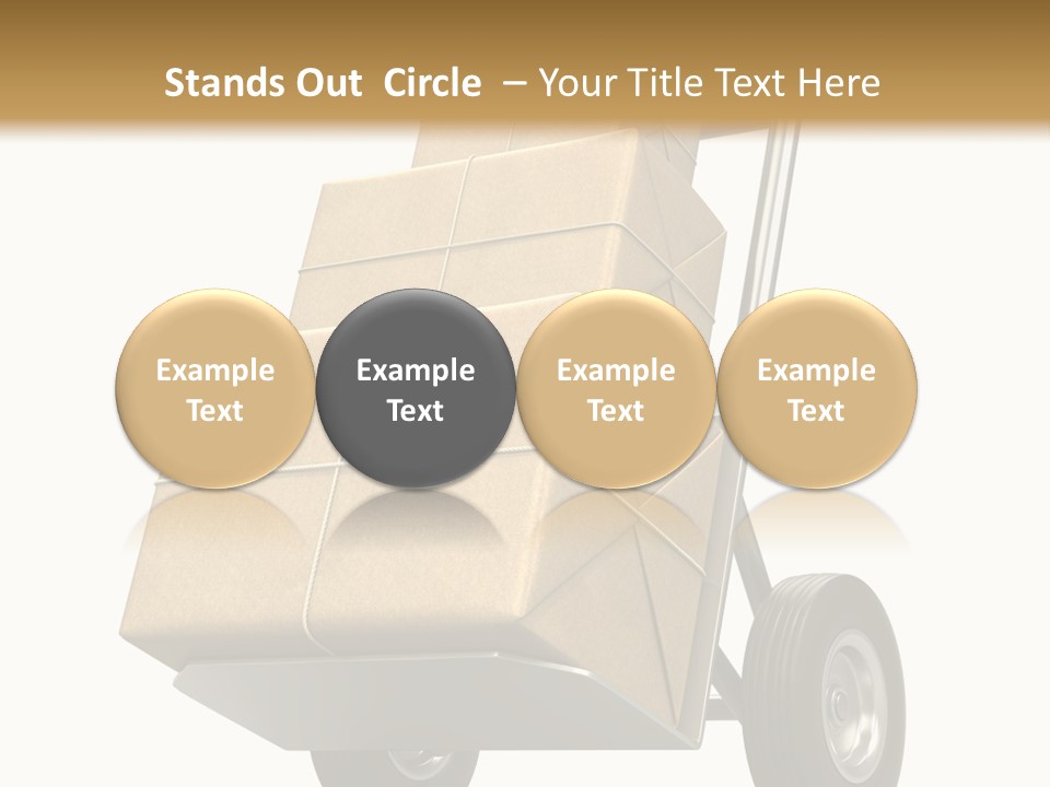 A Cart With Boxes On It And A White Background PowerPoint Template