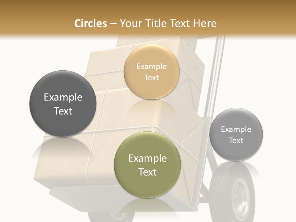 A Cart With Boxes On It And A White Background PowerPoint Template