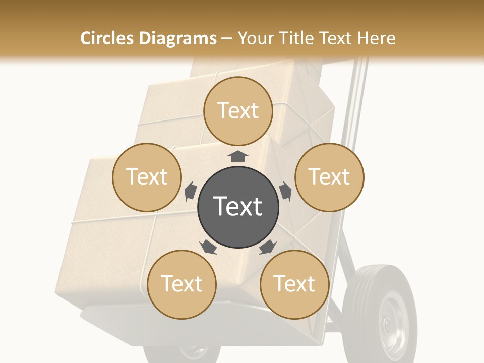 A Cart With Boxes On It And A White Background PowerPoint Template