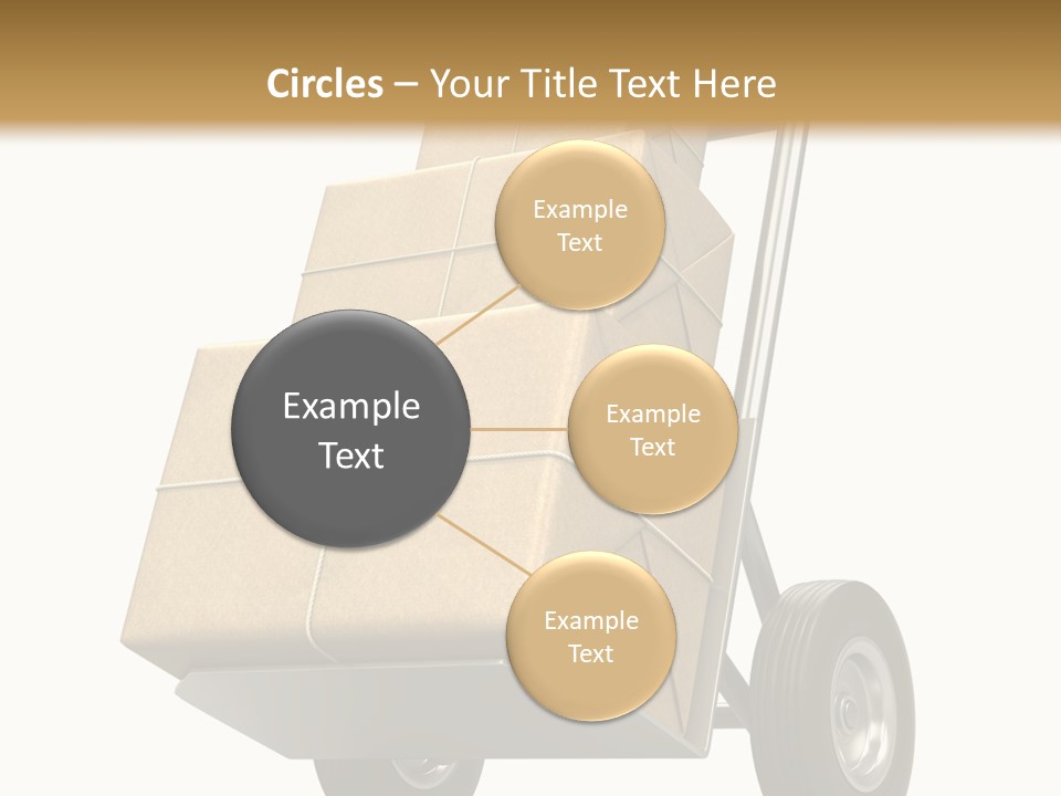 A Cart With Boxes On It And A White Background PowerPoint Template
