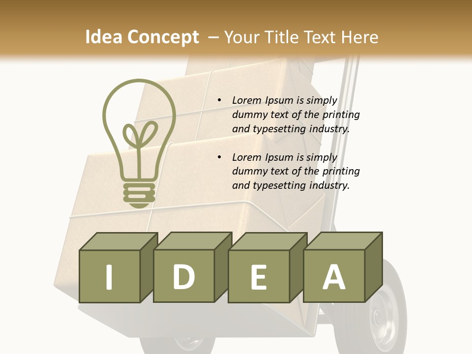 A Cart With Boxes On It And A White Background PowerPoint Template