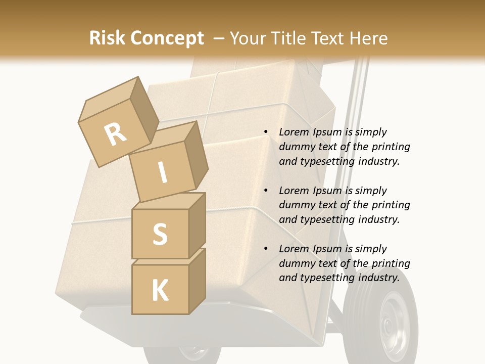A Cart With Boxes On It And A White Background PowerPoint Template