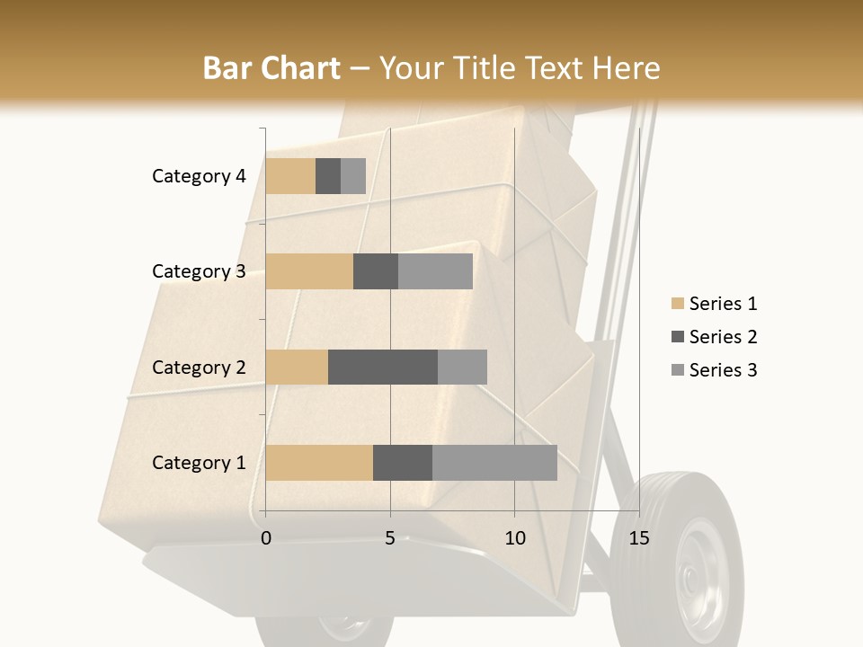 A Cart With Boxes On It And A White Background PowerPoint Template