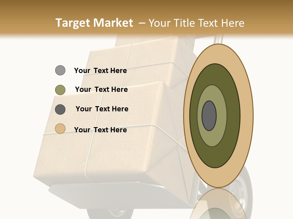 A Cart With Boxes On It And A White Background PowerPoint Template
